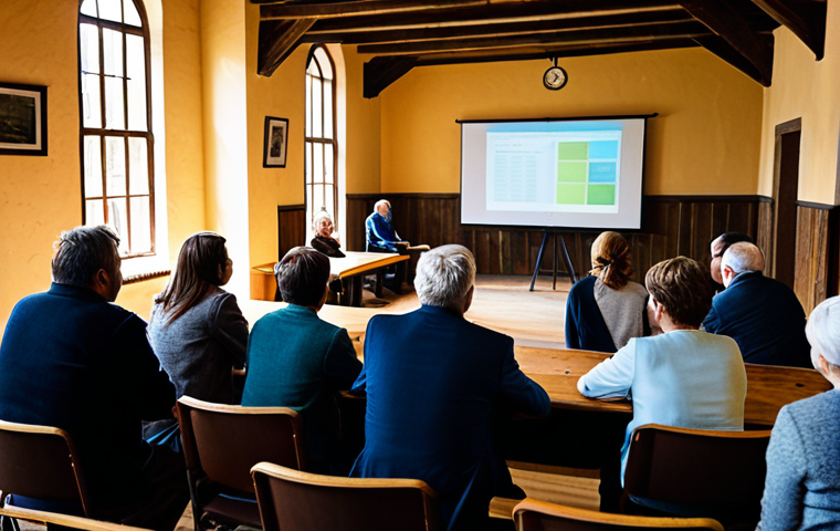 **Prompt:** "A warmly lit scene of a community meeting in a rustic town hall. People are engaged in discussion, reviewing tourism plans on a projector screen. Focus on collaboration and shared vision. appropriate attire, safe for work, perfect anatomy, natural proportions, professional photography, high quality, fully clothed, modest attire, family-friendly, community-focused."