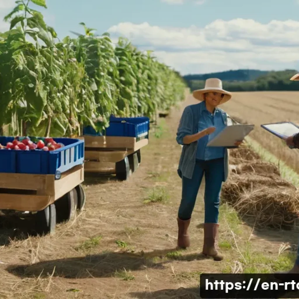 농촌관광기획사 자격증 준비 과정 - A photorealistic, documentary‑style scene of a hands‑on u‑pick farm visit in the American countrysid...