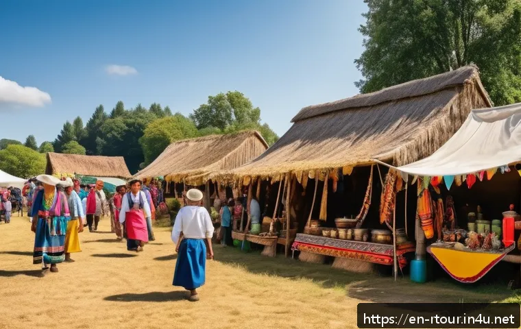 농촌관광기획사 이직 준비 팁 - A warm and inviting rural village scene during a local seasonal festival, featuring diverse communit...